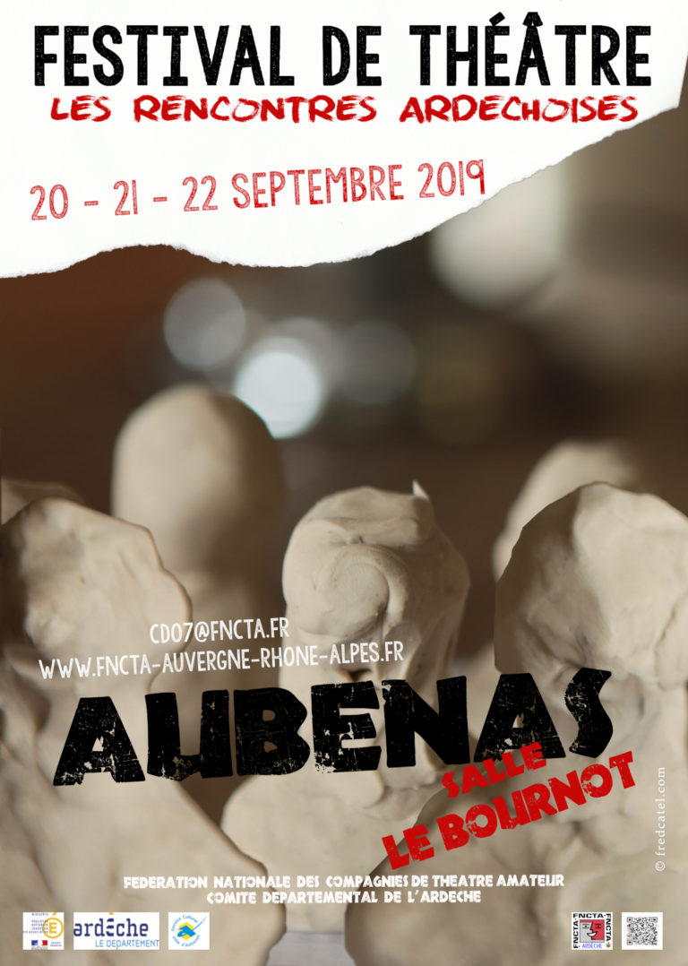 Archive. Programme. Festival de Théâtre les Rencontres Ardéchoises. Par la FNCTA Ardèche. Les 20, 21 et 22 septembre 2019. Aubenas (Ardèche)