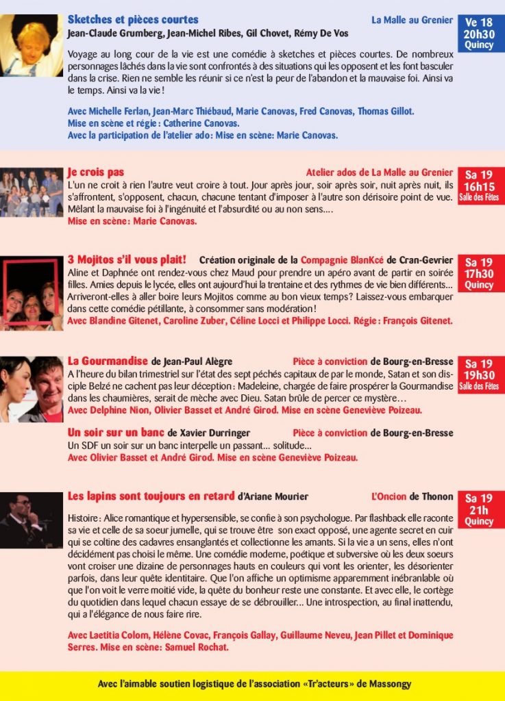 QUINCY SOIT IL PROGRAMME 2016