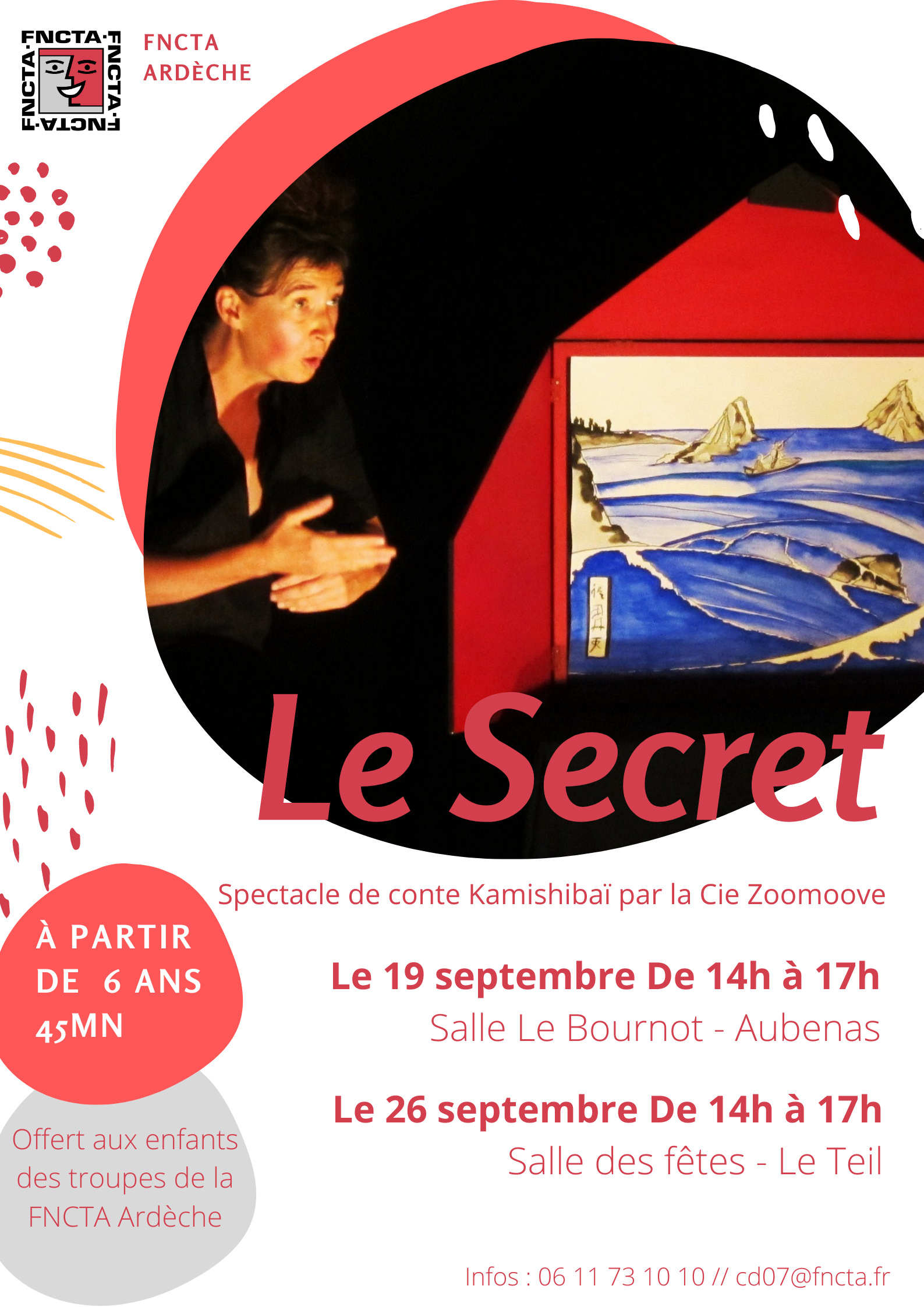 Spectacle et atelier enfant. Le Secret. Par la Cie Zoomove (Ardèche)