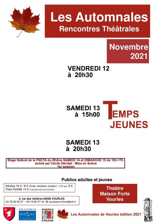 Appel à Spectacle. Les automnales de Vourles. Les 12 et 13 novembre 2021 à Vourles (Rhône)