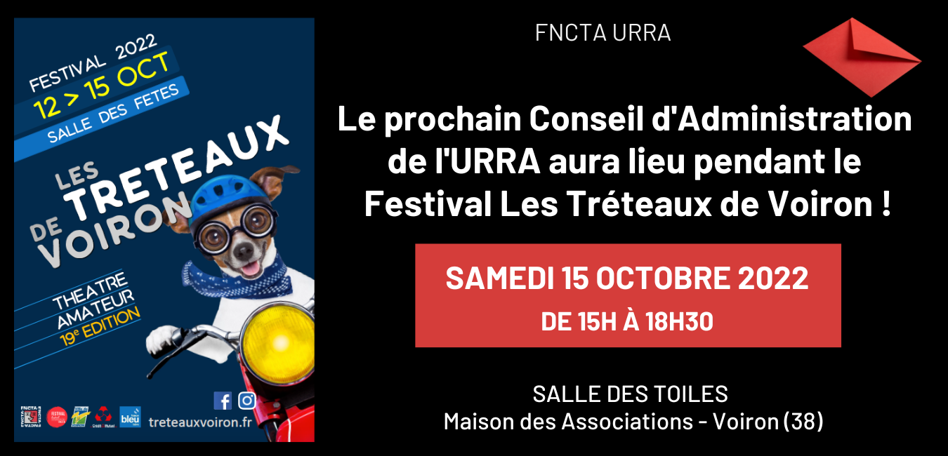 Convocation au CA de l’URRA, le samedi 15 octobre 2022