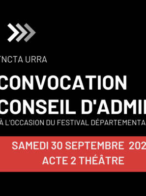 Conseil d’Administration de l’URRA · samedi 30 septembre · Acte 2 Théâtre · Lyon