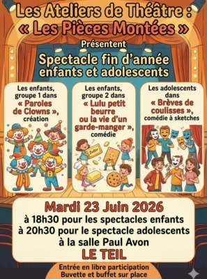 ATELIERS THÉÂTRE – LES PIÈCES MONTÉES